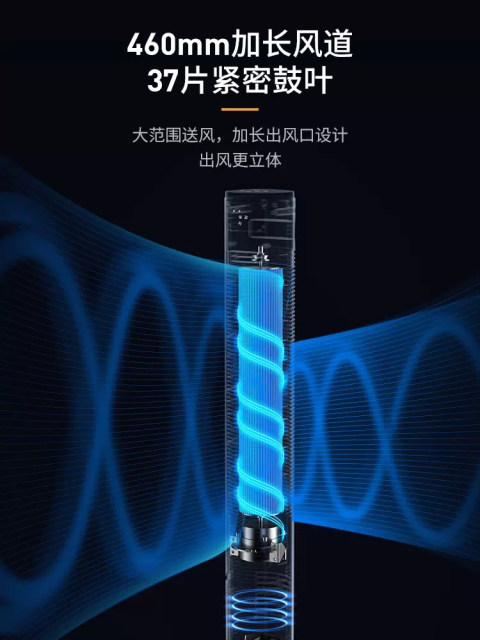 Haier electric fan tower fan floor-standing fan household vertical light sound shaking head leafless air circulation fan 2025 new model
