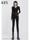 Black elastic belly-tightening high waist jeans for women in 2025 Spring and Autumn New Slim and Slim Slim and Tight Small Feet Pencil Pants