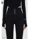 Black elastic belly-tightening high waist jeans for women in 2025 Spring and Autumn New Slim and Slim Slim and Tight Small Feet Pencil Pants