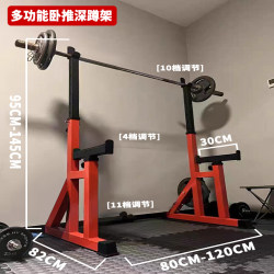 Push-Up Rack, Squat Rack, Home-Use Multi-Functional Integrated Barbell Fitness Protection, Adjustable Professional Weightlifting Bench, Gantry Rack