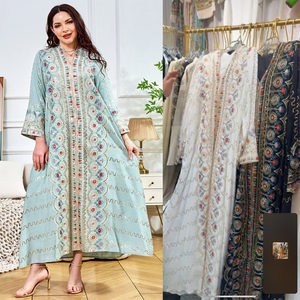 
Middle Eastern robe women's long dress 2025 sequined new V-neck loose evening dress Dubai dress Long dress