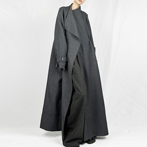 
No February Old Qian style high-end gray windbreaker 2025 new cool long jacket