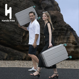 Hands Free wide trolley pc suitcase large capacity marble steel solid bearing wheel female student trolley box