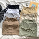 Wearing a black vest for women with chest pads for the outside for women in summer 2023 new Korean style slimming short inner halter hanger