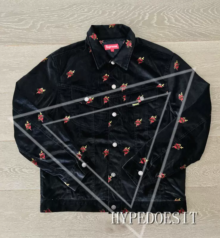 17FW Supreme Velvet Trucker Jacket 新款天鹅绒夹克- Taobao