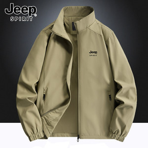 
JEEP Jeep Sports Jacket Men's Spring and Autumn Thin Outdoor Casual Large Size Stand-up Collar Top Spring and Autumn Loose Jacket