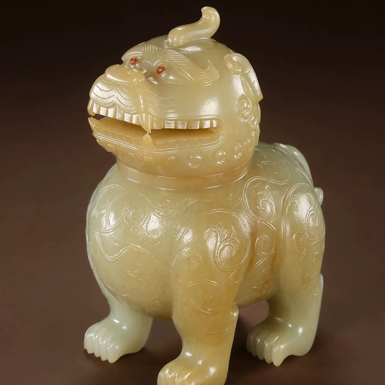 白玉双獣帯鉤 清代 和田玉 古玉 古玉擺件 中国古玩 美術 唐物骨董 A917