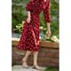 
Elegant printed V-neck dress 2025 spring new atmosphere printed quarter-sleeved dress