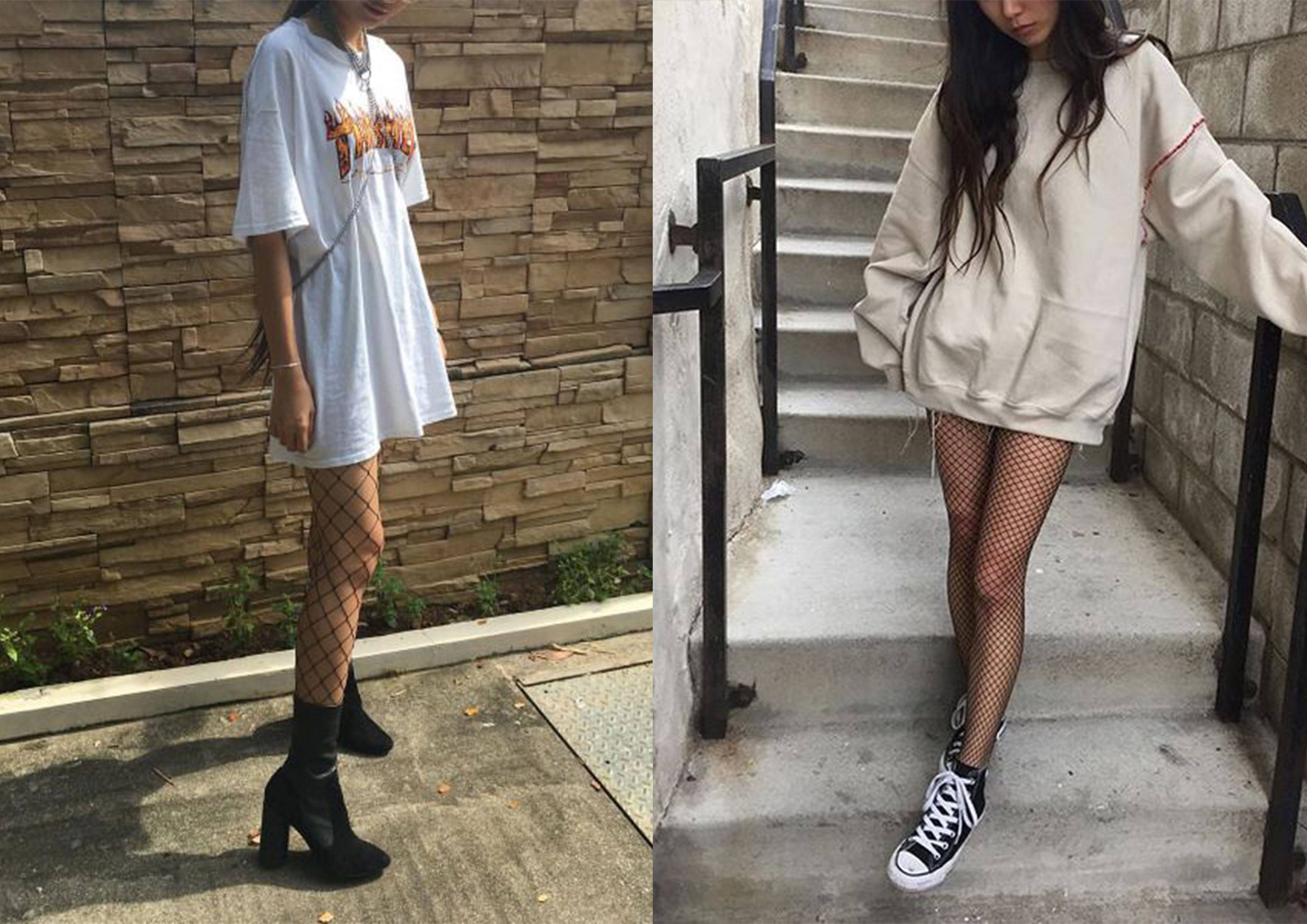 如果你非得将渔网袜作为丝袜一样单穿的话,整体的