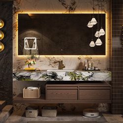 Hotel-Style Antique Rock Slab Ceramic Seamless Integrated Basin Bathroom Cabinet Combination Toilet Washbasin Handwashing Sink