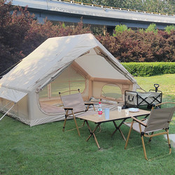 Outdoor Camping Inflatable Tent, Rainproof and Sunproof, Double-Layered with Side-By-Side Air Columns for Overnight Camping, Large Tent with 6.4 Square Meters