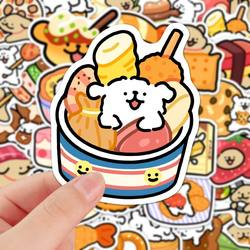 100 High-Definition Cute and Beautiful Line Art Puppy Food-Themed Stickers for Computer Desks and Phone Cases