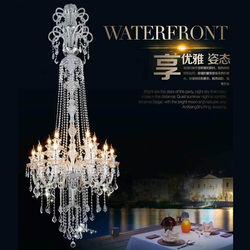 French-Style Light Luxury Crystal Villa Chandelier, Modern Palace-Style Suspended Staircase, Wedding Hotel Duplex Building Large Chandelier