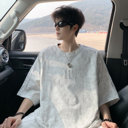 American Style Trendy Brand Short-Sleeved Men's Summer New Cool Breathable Half-Sleeved Clothes Loose Youth Casual T-Shirt