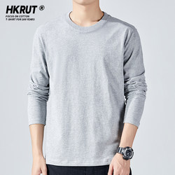 Autumn 2025 Long-Sleeved T-Shirt for Men, Trendy Brand, Pure Cotton, Loose Fit, Men's Clothing, Autumn Shirt, Inner Layer, Base Shirt