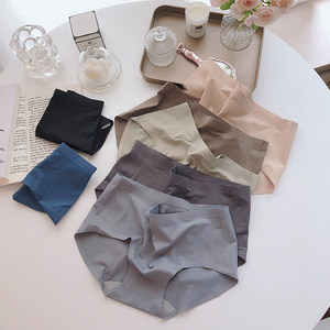 With panties without trace a piece of female medium low waist triangle simple light plane solid color
