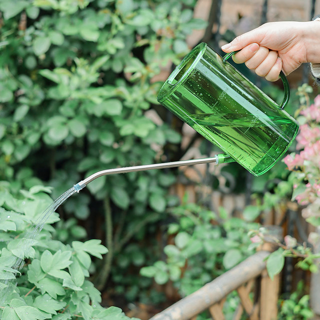 Stainless steel long mouth watering kettle home transparent sprinkler kettle pouring flower potting potted artifact tool large -capacity cannon