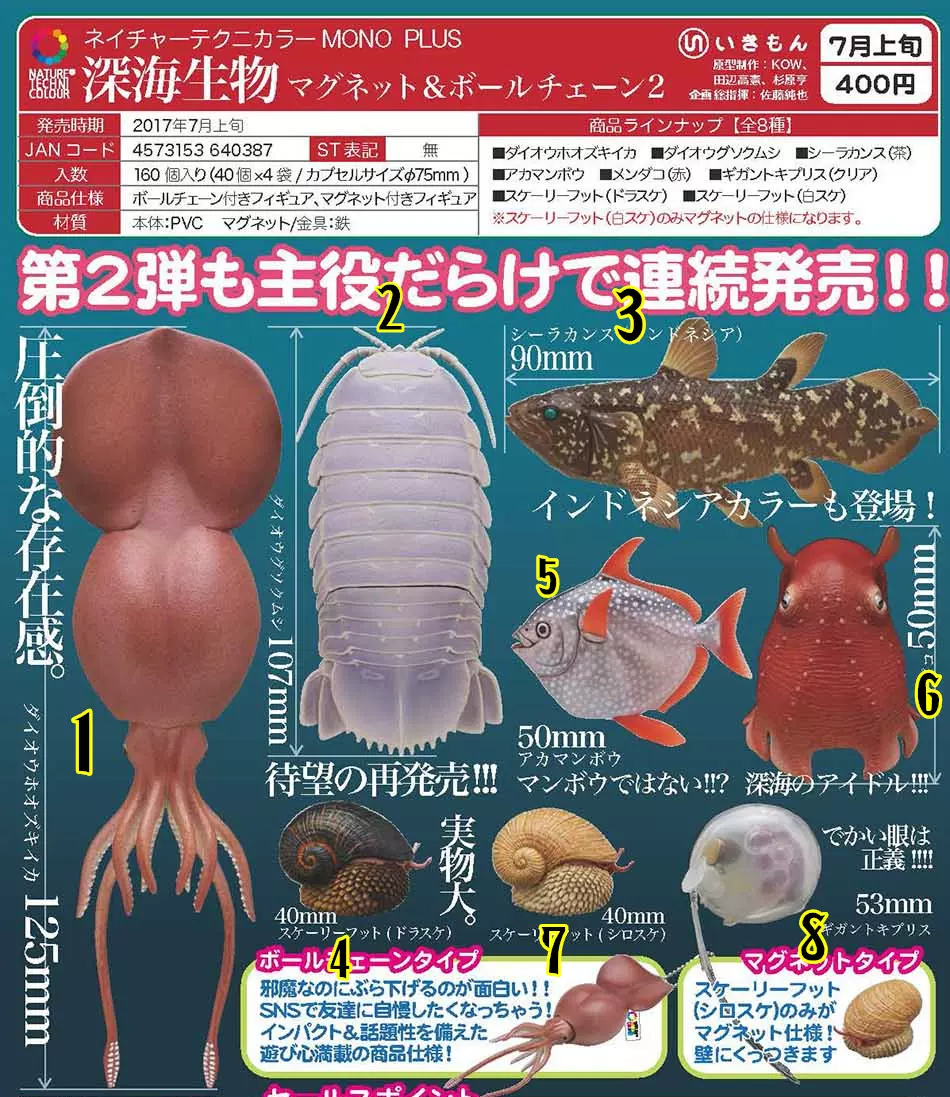 日版现货 奇谭俱乐部ntc立体图鉴深海生物1 2 摆件吊饰扭蛋