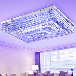 Casual Modern Led Ceiling Lamp Rectangular Luxury and Stylish Crystal Lamp Infinitely Dimmable Home Living Room Lamp