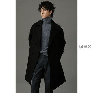 W2X Winter Thickens Wool Woolen Coat Men's Men's Middle Senior Senior Symposium Handsome Nizi Trunk Design Sensory Jacket
