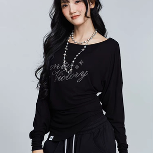 Autumn and winter new square dance clothing long-sleeved tops 2588 bat shirt hot diamond jacket women's sports and leisure clothing