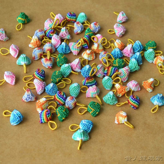 
Dragon Boat Festival colorful rice dumpling pendant diy colorful rope bracelet accessories hand-woven small rice dumpling finished pendant