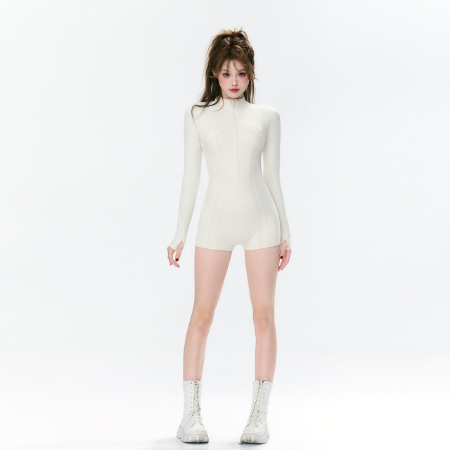 Surfing and swimsuit women's new long-sleeved professional sun protection UPF50+ flat angle one-piece quick-drying diving suit jellyfish suit women