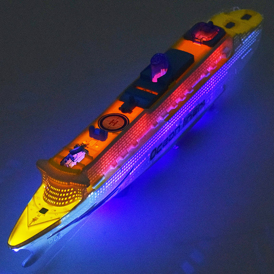 Modelo De Crucero Eléctrico Para Niños – Barco De Juguete Con Luces, Música Y Rotación De 360°, Tamaño Grande, De Plástico Duradero (Pilas AA No Incluidas)