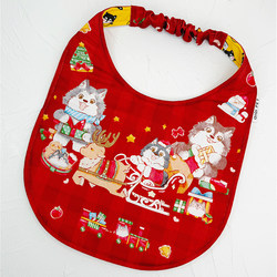 Original Alaska illustration Christmas scarf drinking milk pocket