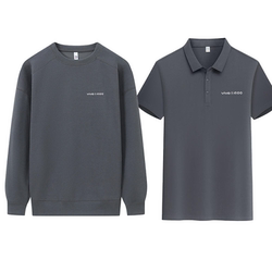 New Vivo Gray Workwear Polo Shirt Round Neck Sweatshirt Mobile Phone Store Office Uniform Short Sleeve Custom Logo