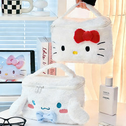 Sanrio Plush 3D Makeup Bag, Cute Cartoon Large-Capacity Portable Storage Bag with High Aesthetic Value, 2026 Model