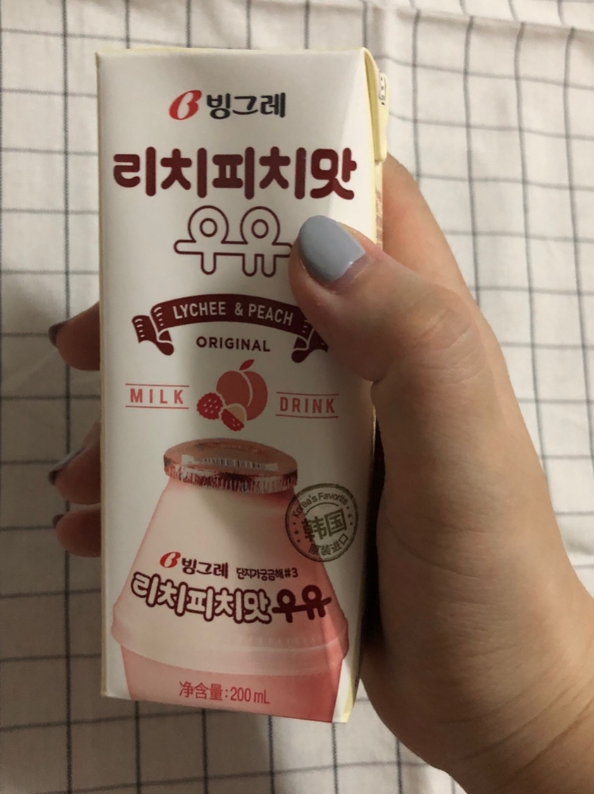宾格瑞   韩国进口荔枝蜜桃味牛奶