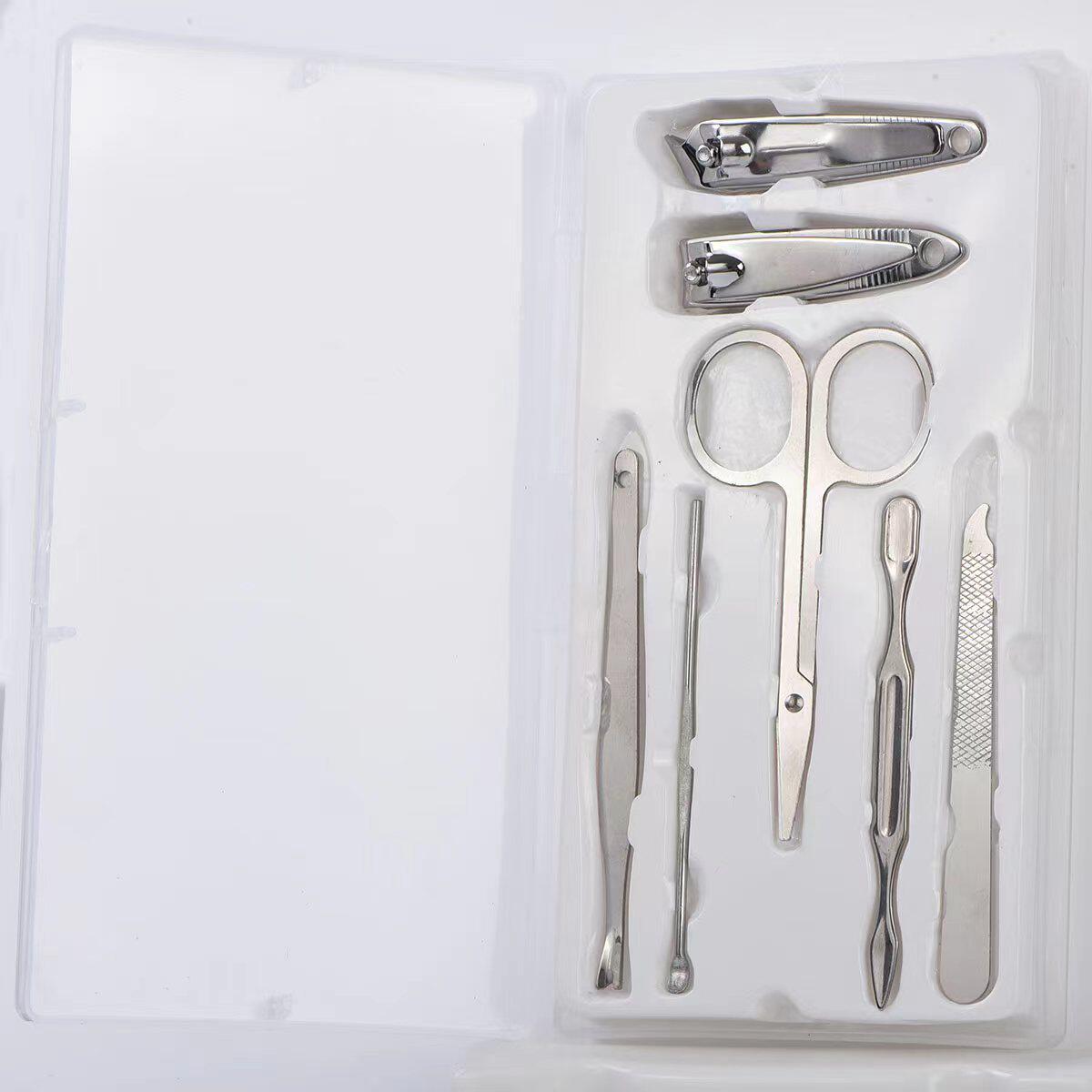 인쇄 가능한 로고 손톱깎이 세트 손톱 가위 손톱깎이 휴대용 7피스 매니큐어 도구 세트 홈-