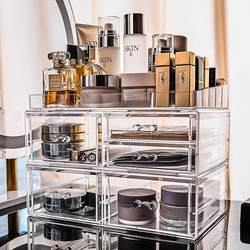 Large-Capacity Skin Care Product Storage Box Cosmetics Storage Box Drawer-Type Lipstick Makeup Foundation Storage Rack Dressing Table