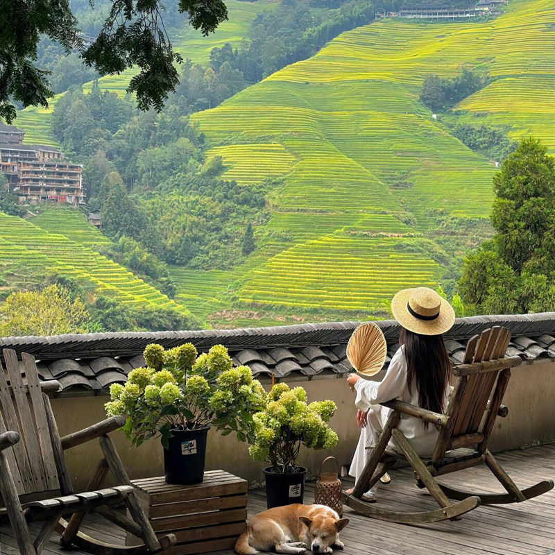 桂林阳朔】龙脊梯田4天遇龙河竹筏+兴坪游船+银子岩+十里画廊