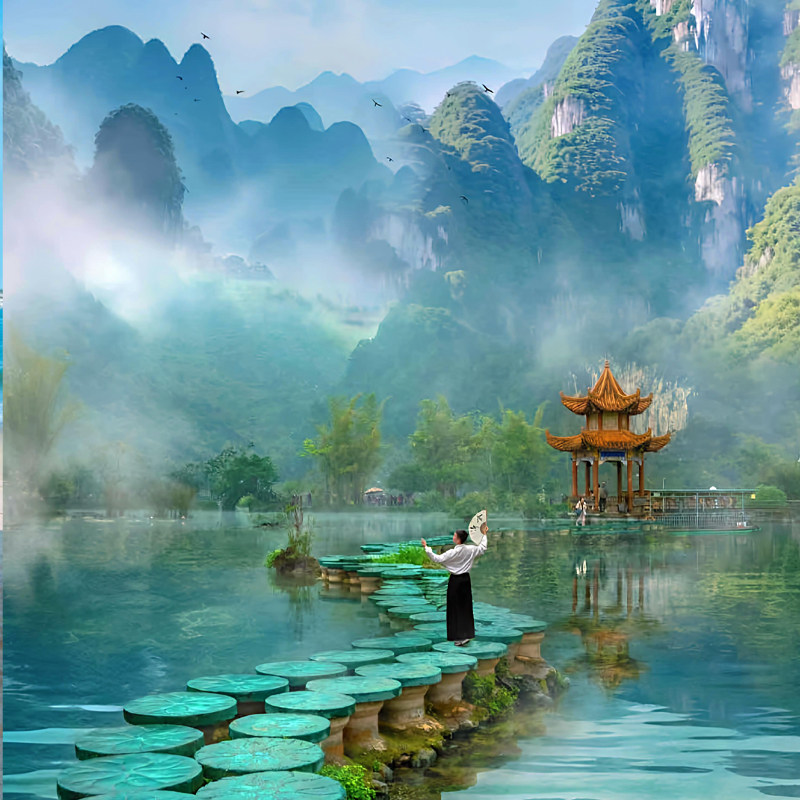 纯玩】南宁崇左北海靖西巴马6天5游德天+三门海+古龙山+北海银滩