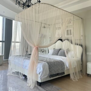 
Easy to disassemble and wash Class A mosquito net U-shaped telescopic lifting new stainless steel bracket new floor-standing home bedroom bed curtain