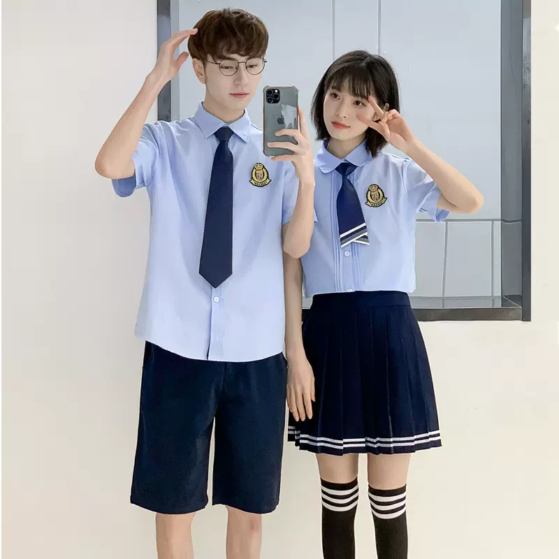 校服套装学院风韩国中学生六年级日本衬衫初三高中生毕业夏季