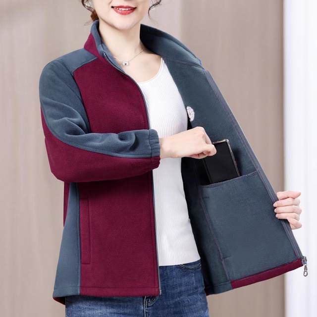 
Mother's polar fleece coat plus velvet thickening women's cotton clothing middle-aged and elderly winter clothing autumn and winter grandma's warm fleece sweatshirt