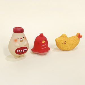 
In stock mollypets* Korean small dog latex vocal toy cute fried shrimp bento set