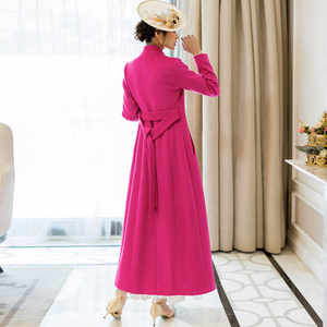 
Women's autumn and winter new wool coat with long slim slim temperament tweed coat French simple temperament