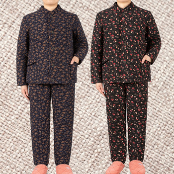
Middle-aged and elderly mothers' autumn and winter cotton-padded jacket suits