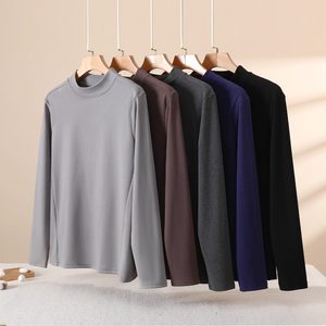 
Men's German velvet warm T-shirt autumn and winter half turtleneck plus velvet thickening large size inner layering shirt men's long-sleeved top