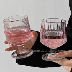 Vertical Striped Short Cup ins High-Quality Household Glass Cup for Drinks, Juice, Water, Liquor, Ice Cream