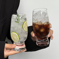 Chubby Glass Fruit Tea Cup for Summer Home Use, Creative Transparent High-Value Design for Women, Suitable for Cold Drinks, Fruit Juice, and Beer