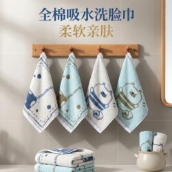 Children's Special Face Towel, Square Hanging Type, Baby Infant Square Towel, Pure Cotton, Absorbent, Lint-Free, Household Face Towel