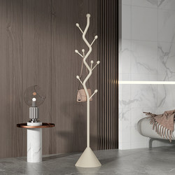 Floor-Standing Coat Rack for Bedroom, Simple Vertical Clothes Rack for Home Use, Creative Artistic Indoor Metal Rack for Hanging Clothes and Bags