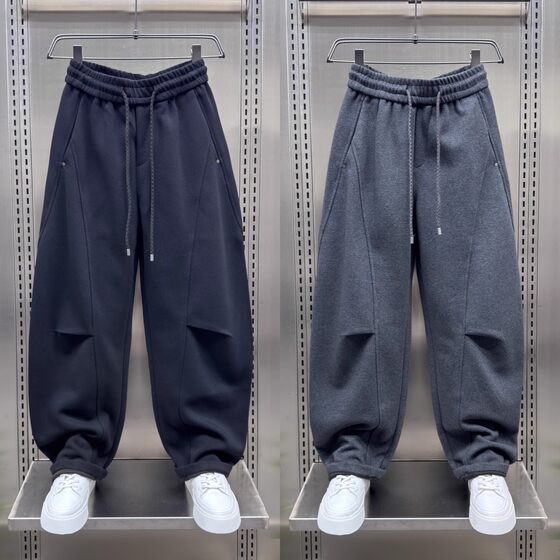 
Extra large size 300*0.5kg American high street fashion brand wide-leg scimitar pants for men spring and autumn new loose straight harem pants