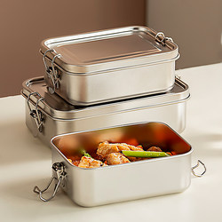 Onlycook Old-Fashioned Snap-On Lunch Box for Office Workers, Steamed Rice Lunch Box with Lid, 304 Stainless Steel Lunch Box