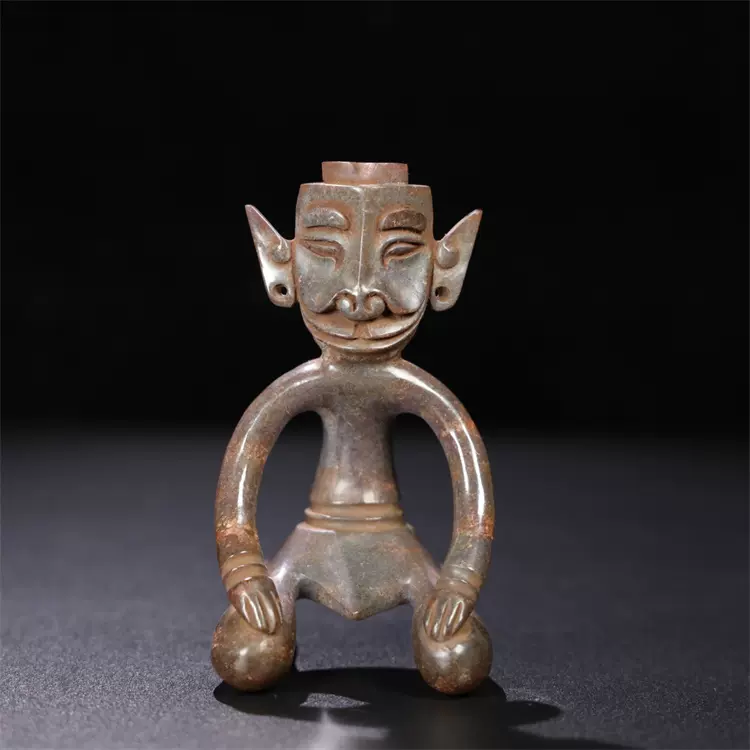 古玩旧藏老玉和田玉雕玉贵人神人小摆件文玩古